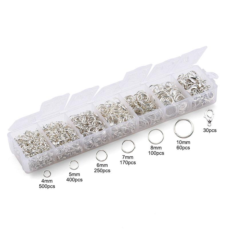 Jewelry Findings Kits With Open Jump Rings Lobster Clasps Hooks Pliers Tweezers for DIY Bracelet Necklace Making Handmade Craft