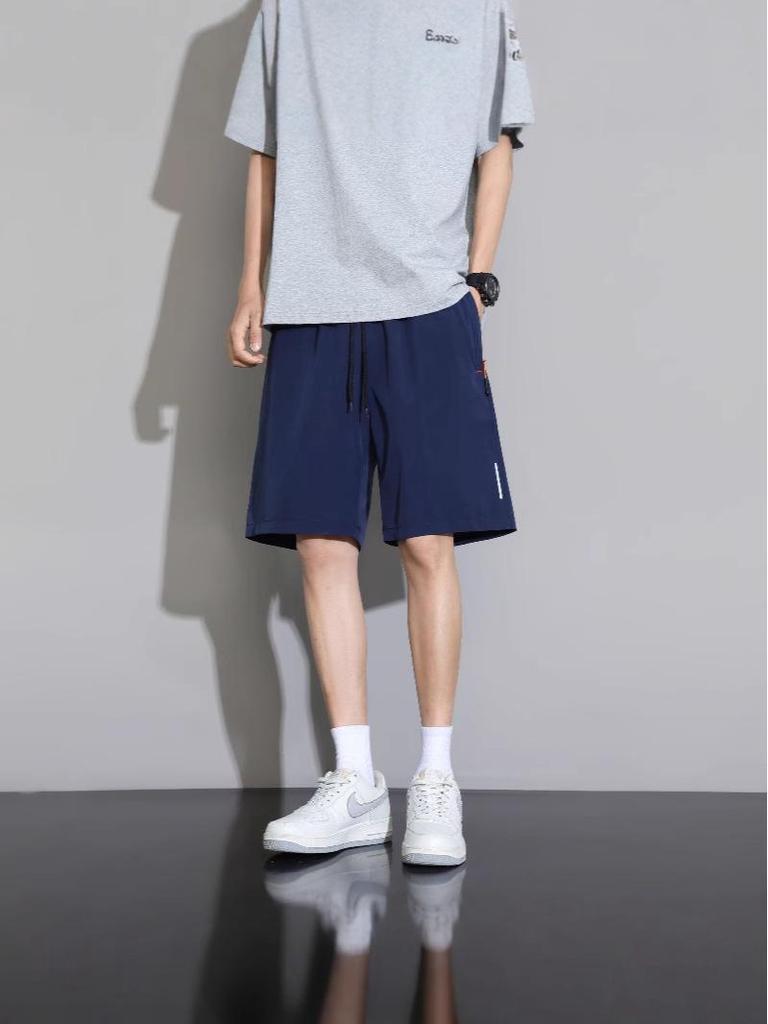 Men's Lightweight Ice Silk Casual Shorts - Trendy Loose-Fit Beach & Sports Pants