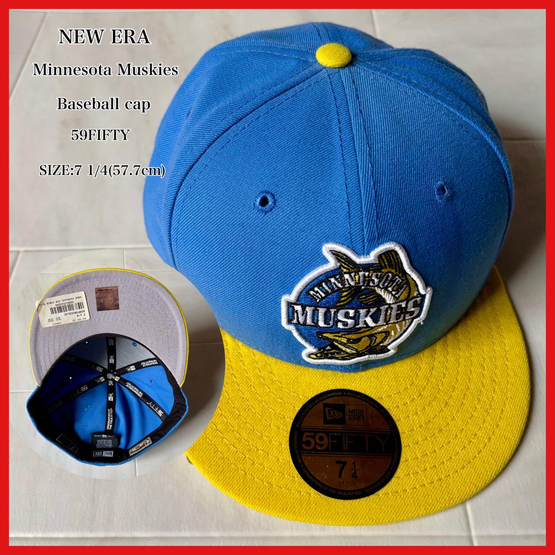 

[USED] New Era Minnesota Muskies Baseball Cap in a Nice Color with Gray Brim Lining