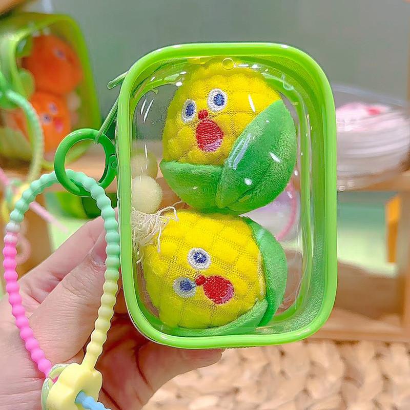 Jinnew Scream Adorable Vegetable Keychain Set Cute Plush Food Pendant Gifts