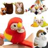 12cm Fun Bird Plush Doll Pentant Clap Ring Stand Shoulder Sparrow Parrot Pelican Raccoon Tree Nest Animal Plush Toy Home Decor