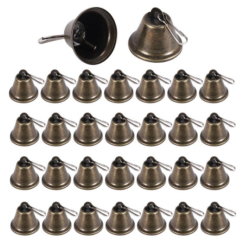 A84X-30 Pezzi Campanelli Artigianato Piccoli Campanelli Campanelli in Ottone Campanelli Vintage Con Ganci Per Appendere Creazione di Carillon Addestramento Cani