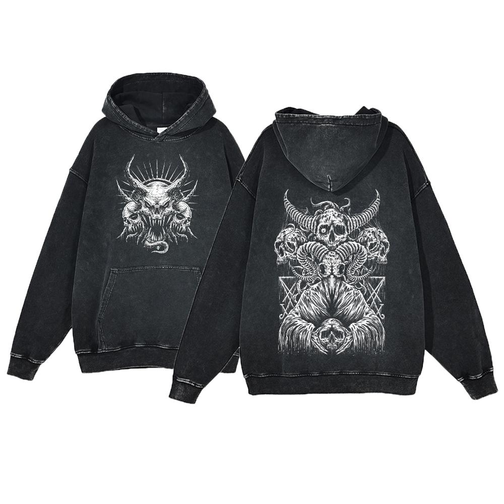 Felpe con cappuccio per bambini Y2K Anime Harajuku Gotico Stampa Teschio Felpa con cappuccio Vintage Hip Hop Manica lunga Pullover Abbigliamento Ragazzi Ragazze
