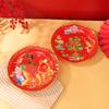 Auspicious Red Gold-Rimmed Fruit Plate, 26x26cm (Pack of 10)