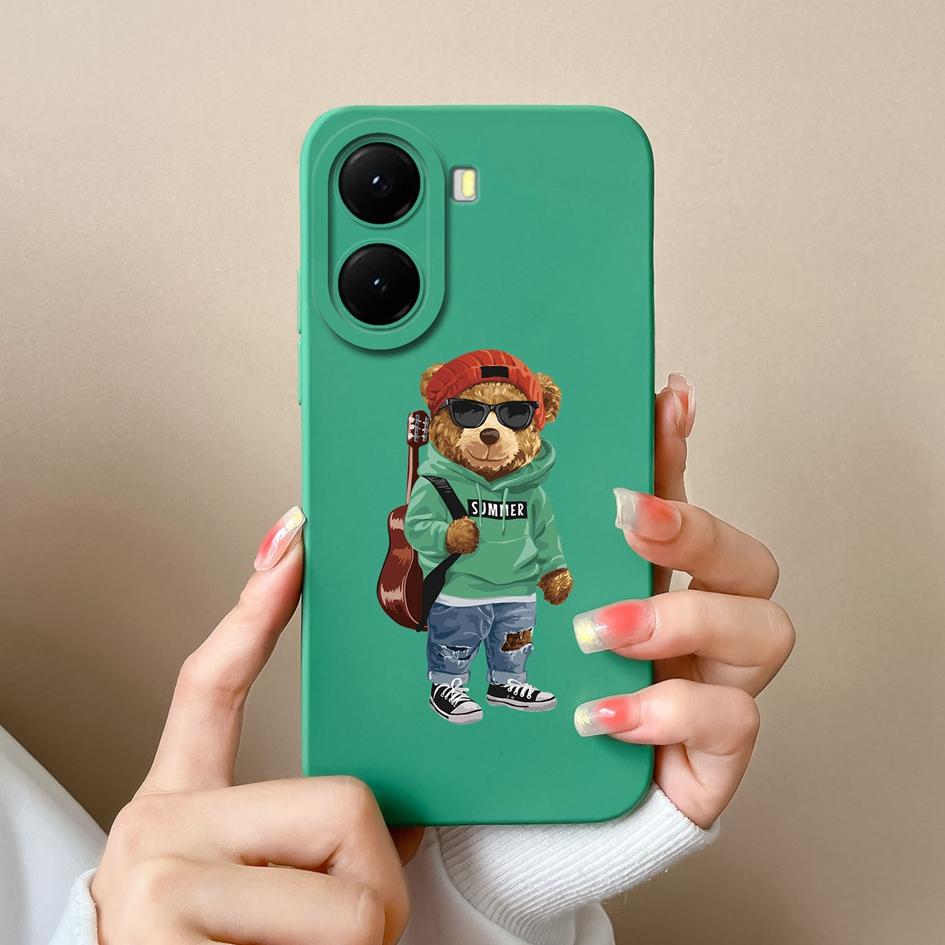Cover Cases For Redmi A2 13 14C A1 Turbo 4 A4 K70 Ultra A5 14R Lovely Panda Little Bear Pattern Liquid Silicone Dustproof Protective For Redmi Housing