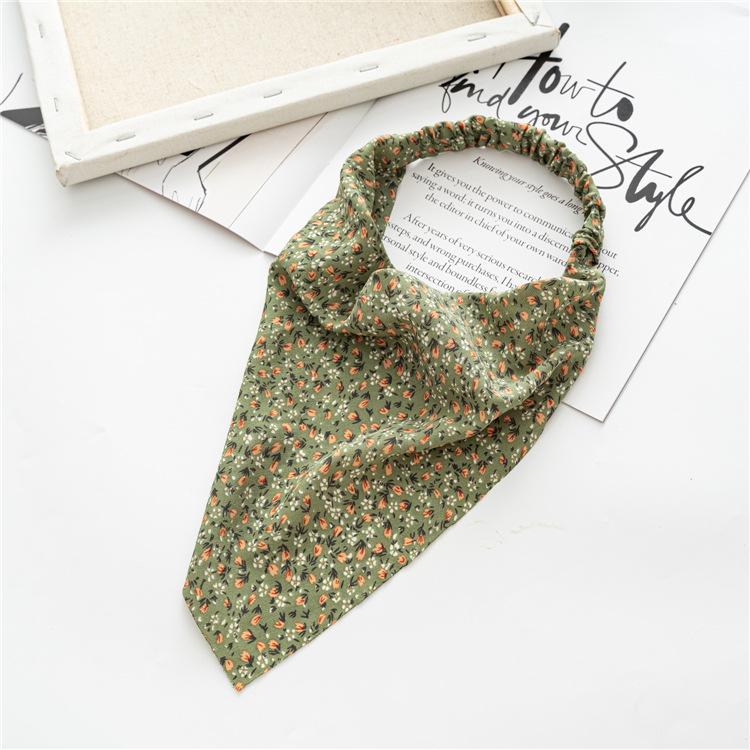 Cross-border Spring Womens Versatile Closed-head Triangular Scarf Stretchy Handmade Headband European American-style