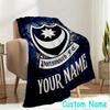 Custom Name Portsmouth Football Club Throw Blanket - Perfect for Couch, Bed, Office, and outdoor Travel - Ideal Gift for Christmas & Holidays
