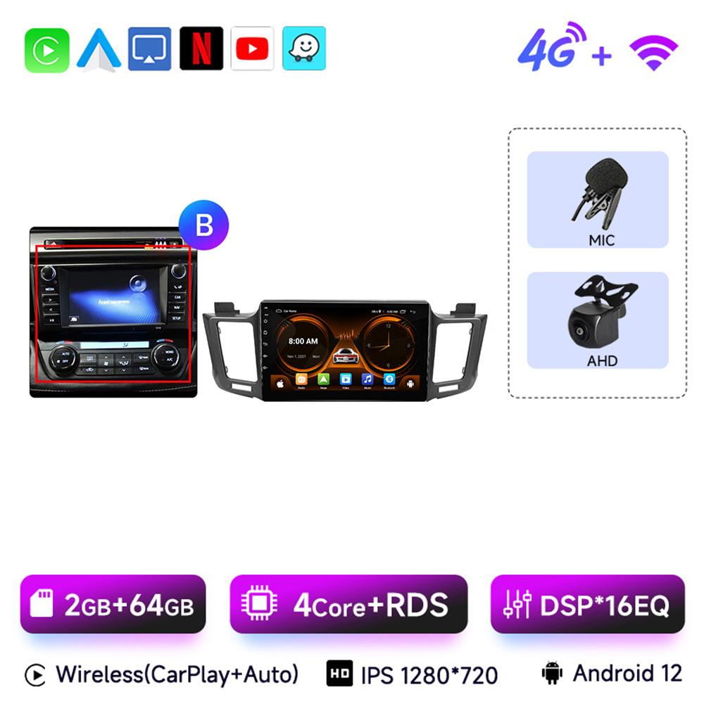 JIUYIN 10.1" Android 13 Car Auto Radio For Toyota RAV4 RAV 4 2013 - 2017 Multimedia Player 4G Carplay GPS Stereo Head Unit