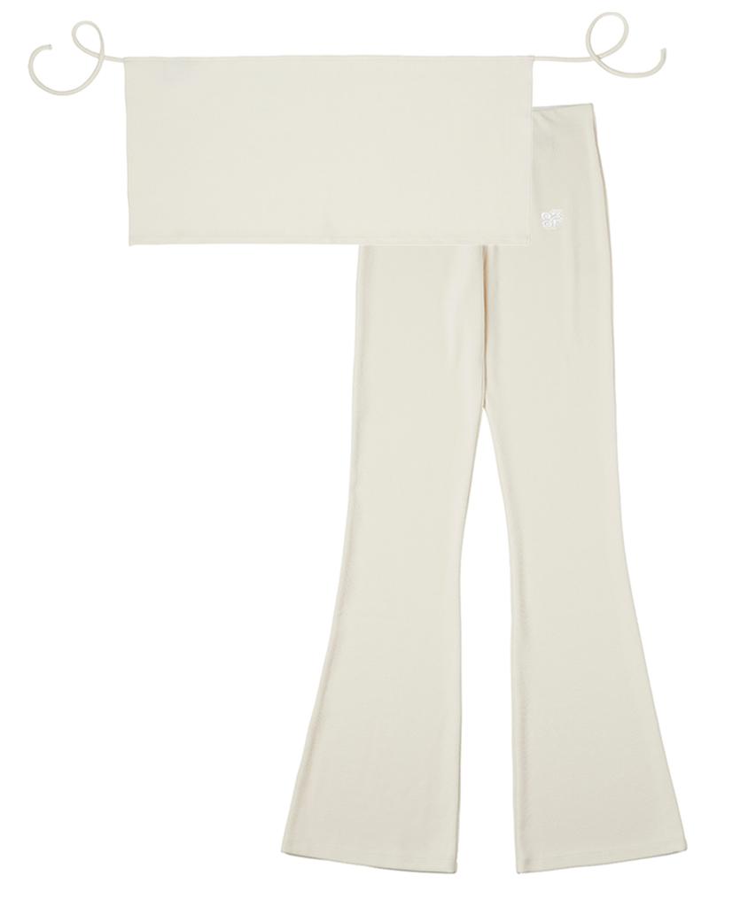DANGLEDROP [Set] Dgdp Bootcut Line Pants + Layered Wrap Skirt 2 Colors