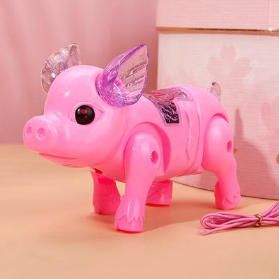 FDA Approval Electric Singing Musical Light Pig Toy with Leash Interactive Kids Baby Toddler Christmas Birthday Toy KOqwez33 Lovely Walking Pink Piggy Toy