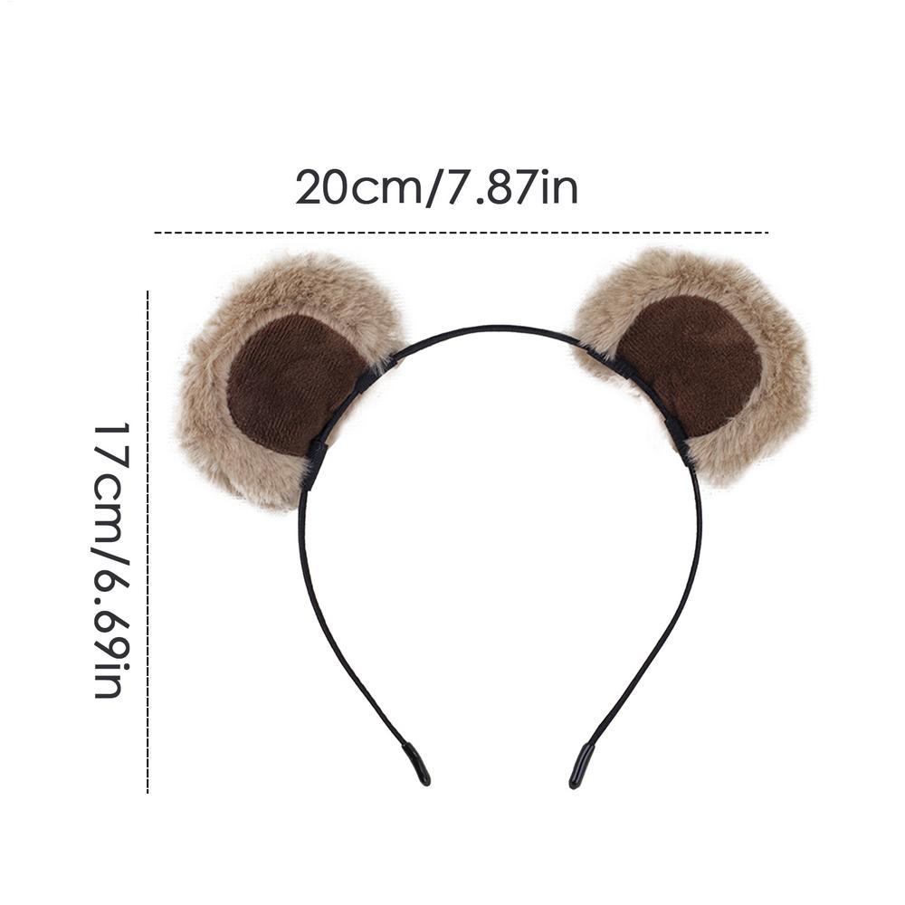 Brown Bear Ears Headband,Cute Plush Bear Hair Hoop Adjustable Ears Funny Ears Hairband Bear Costume Accessories for Makeup