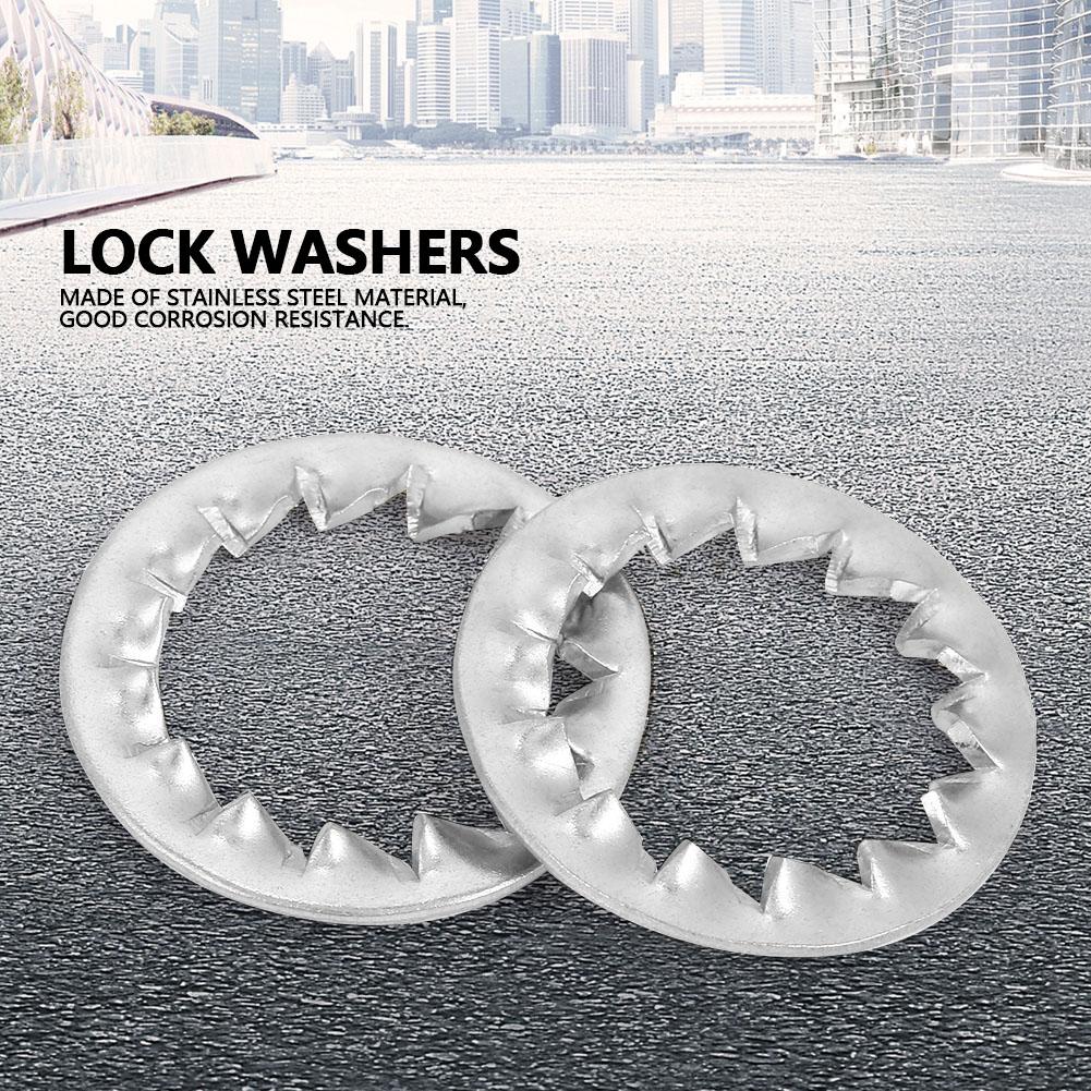 20pcs Stainless Steel Serrated External Toothed Lock Washer Flat Tool Set M12