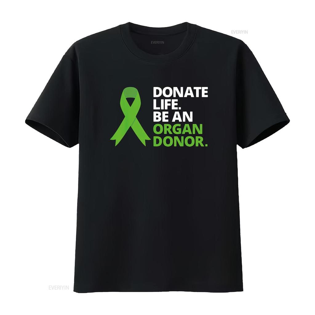 Womens Donate Life Be An Organ Donor T Shirt Awareness Green Ribbon Black Medium Vintage Washed Stylish Top For Everyday Wear
