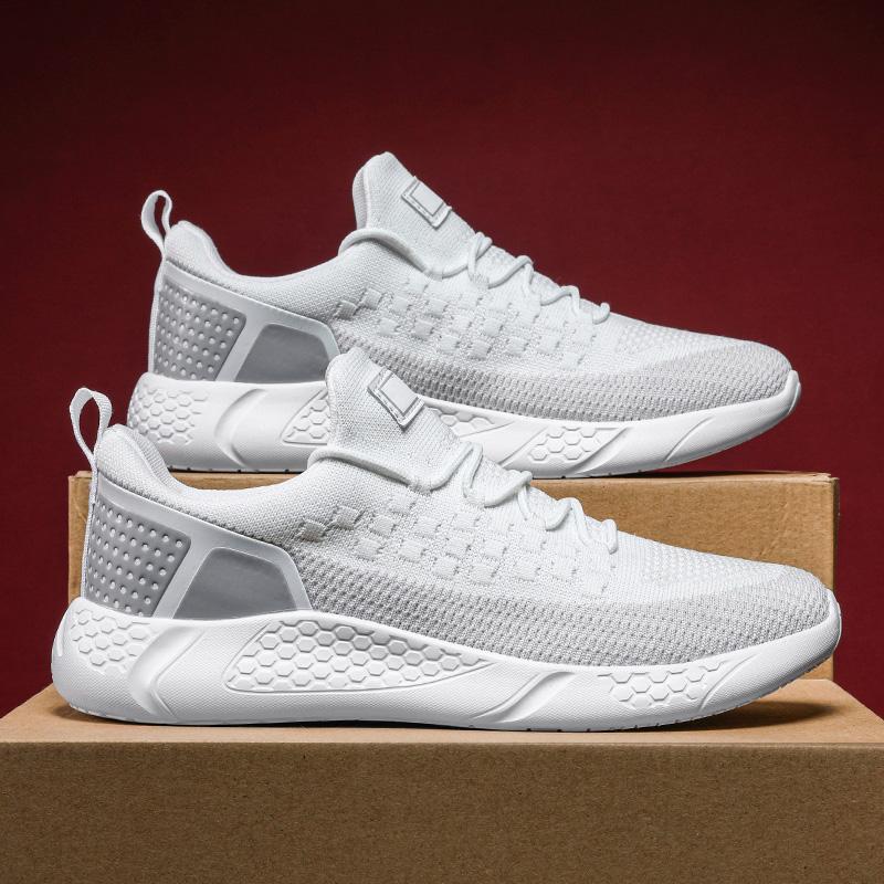 

Мужские кроссовки 2025 Дышащие беговые кроссовки Легкие удобные кроссовки для ходьбы Обувь для тренировок в зале для мужчин Размер 36-46 36 белый