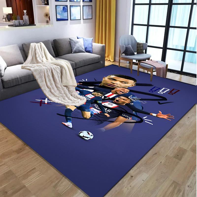 Kylian Mbappe Pattern Rug, Indoor/Outdoor Mat, for Picnic, Gameroom, Bedroom, Office, Living Room, Home Decor Carpet, Birthday Gift