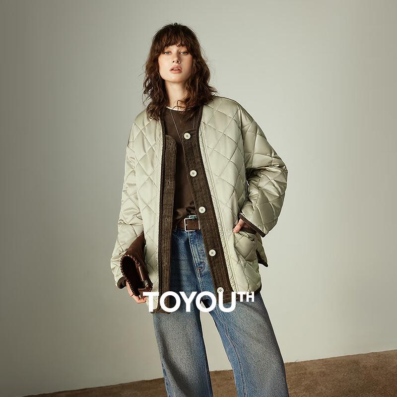 Chuyu Women's Retro Corduroy Quilted Padded Jacket