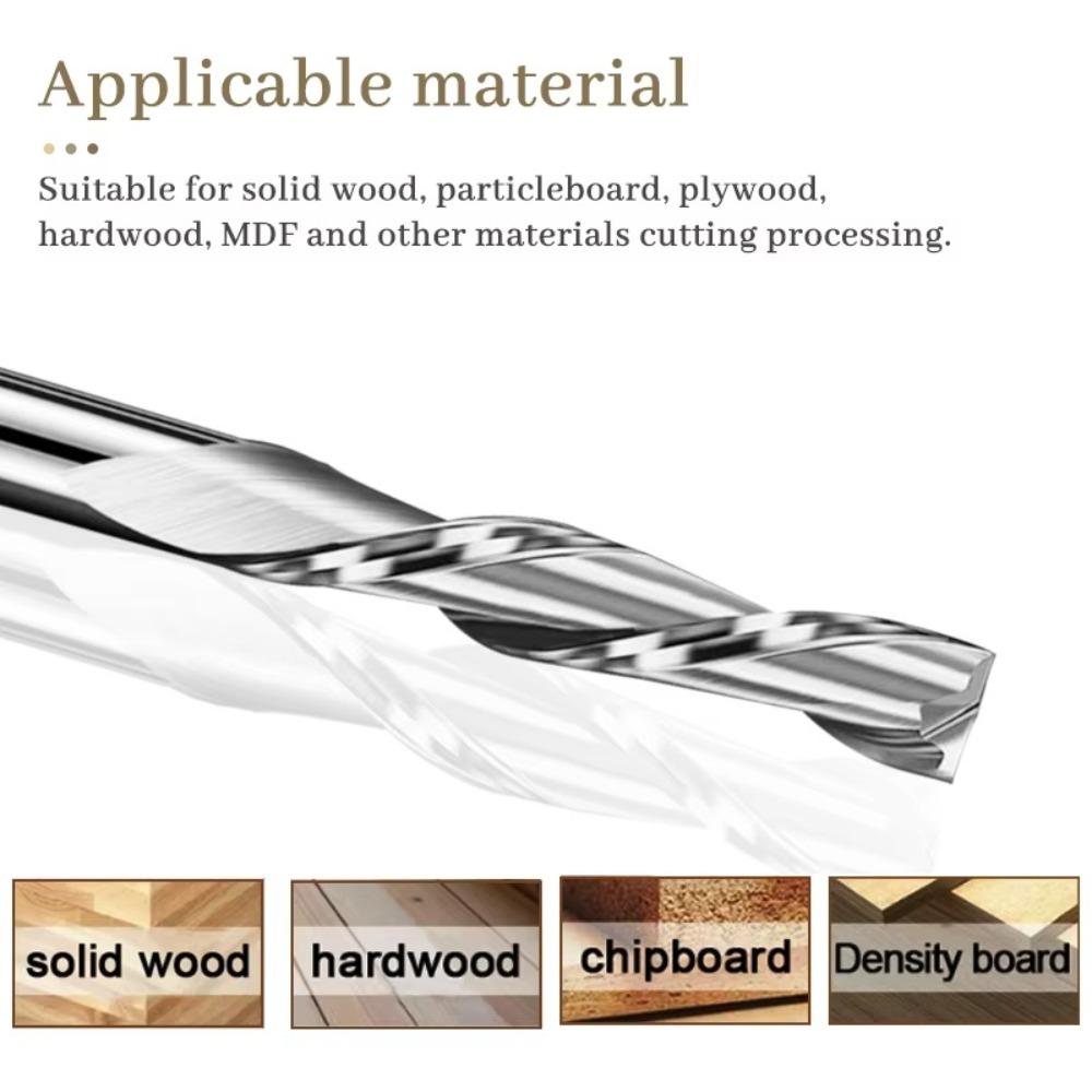 1/8"(3.175mm) Shank Carbide Spiral Cutters Up Cut CNC Router Bit Wood End Mill Density Board