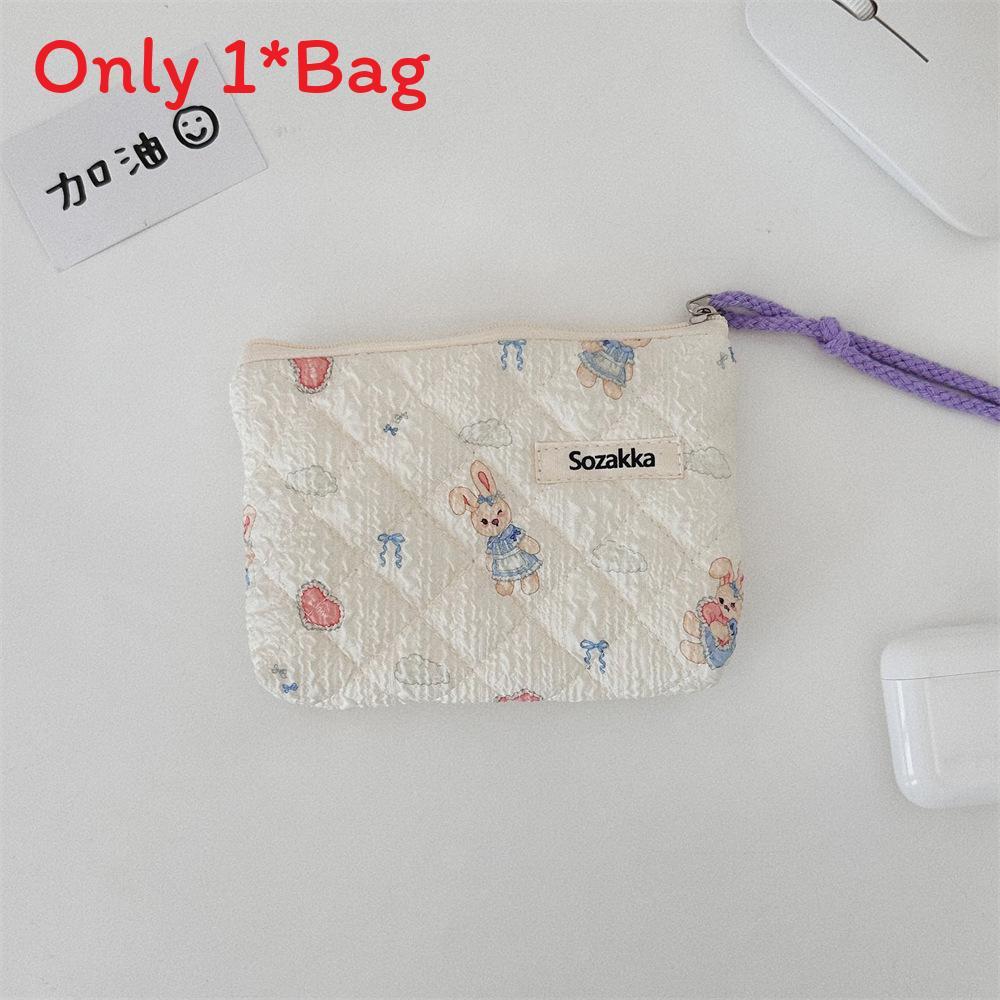 Cute Floral Cotton Wallet With Zip Pouch For Daily Use And Travel Storage For Girls