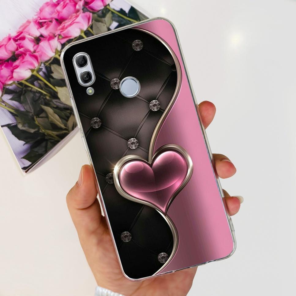 For Honor 10 Lite HRY-LX1 Case Luxury Flower Love Soft TPU Silicone Clear Cover For Huawei Honor 10Lite 6.21" Phone Case Fundas