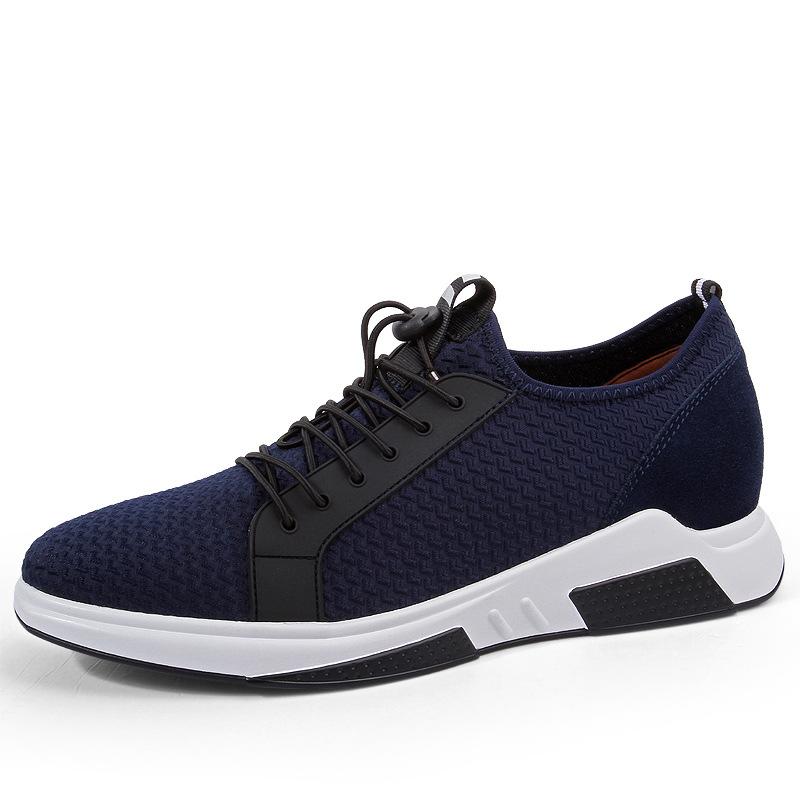 

1717 Men S Shoes Inner Height Increase Sports Shoes Spring And Summer Low-Top Mesh Cloth Surface Thick-Soled Foot Lace-Up Running Casual Shoes 36 синий