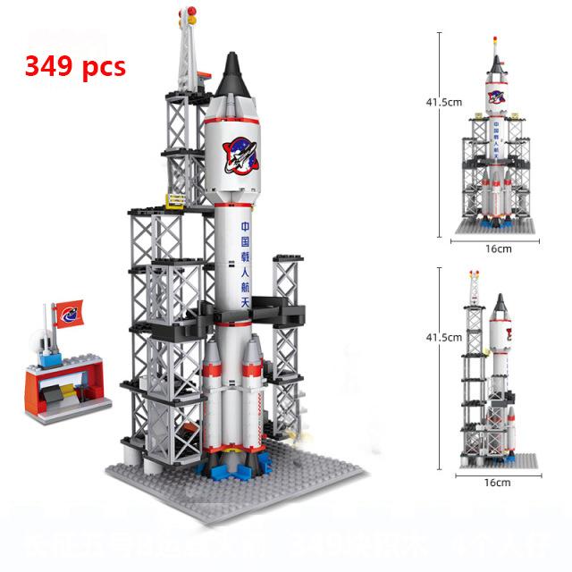 Space Shuttle Launch Center Lunar Lander Model Building Blocks Spaceship Spaceport Figure Rocket Bricks Construction Toys