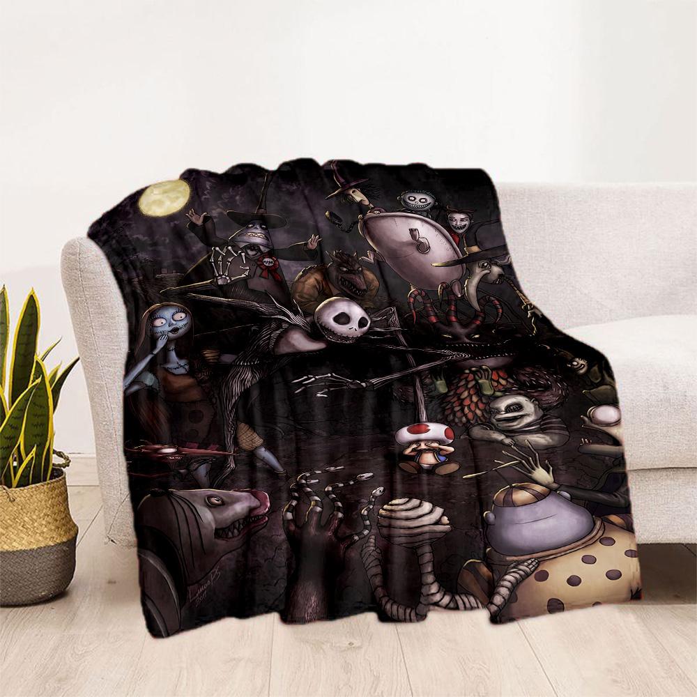 Christmas Nightmare Blanket Comfortable Suitable for Bedding Chair Picnics Four Seasons Universal Stylish Decor Ideal Gift For Birthday Valentine'S Da