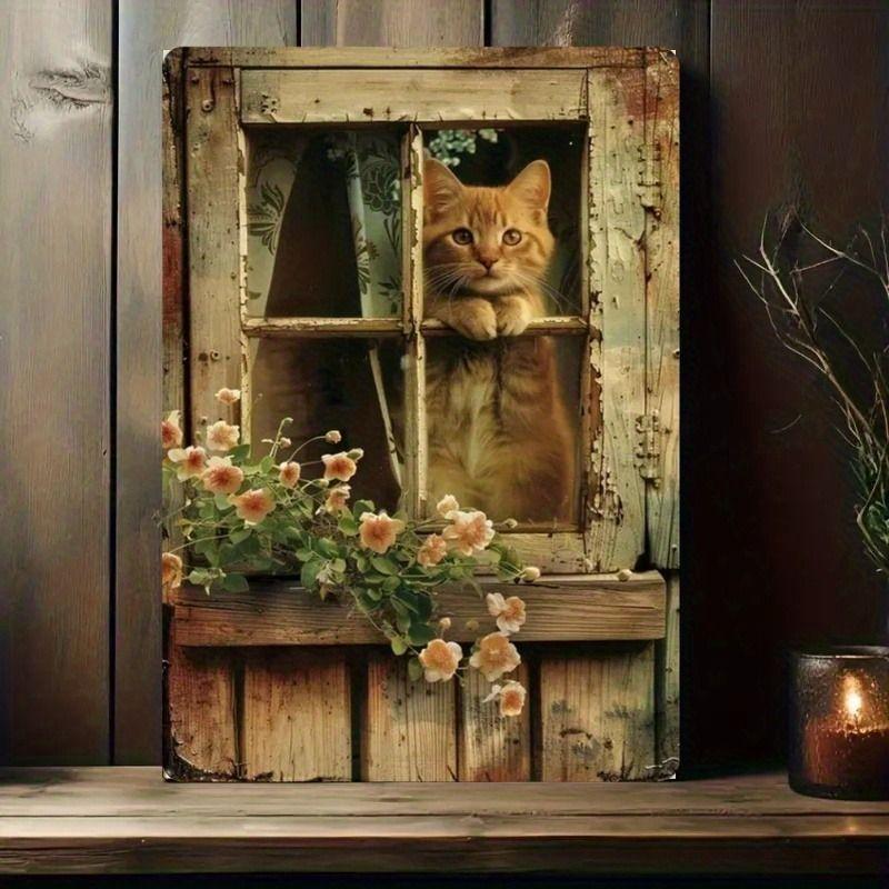 Retro Metal Animal Wall Art for Home Kitchen Farm Cafe Garden