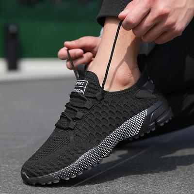 Sommer Herrenschuhe Mesh Atmungsaktive Schuhe Herren Trendig Vielseitig Flacher Boden Freizeit Schnürung Training Sportschuhe