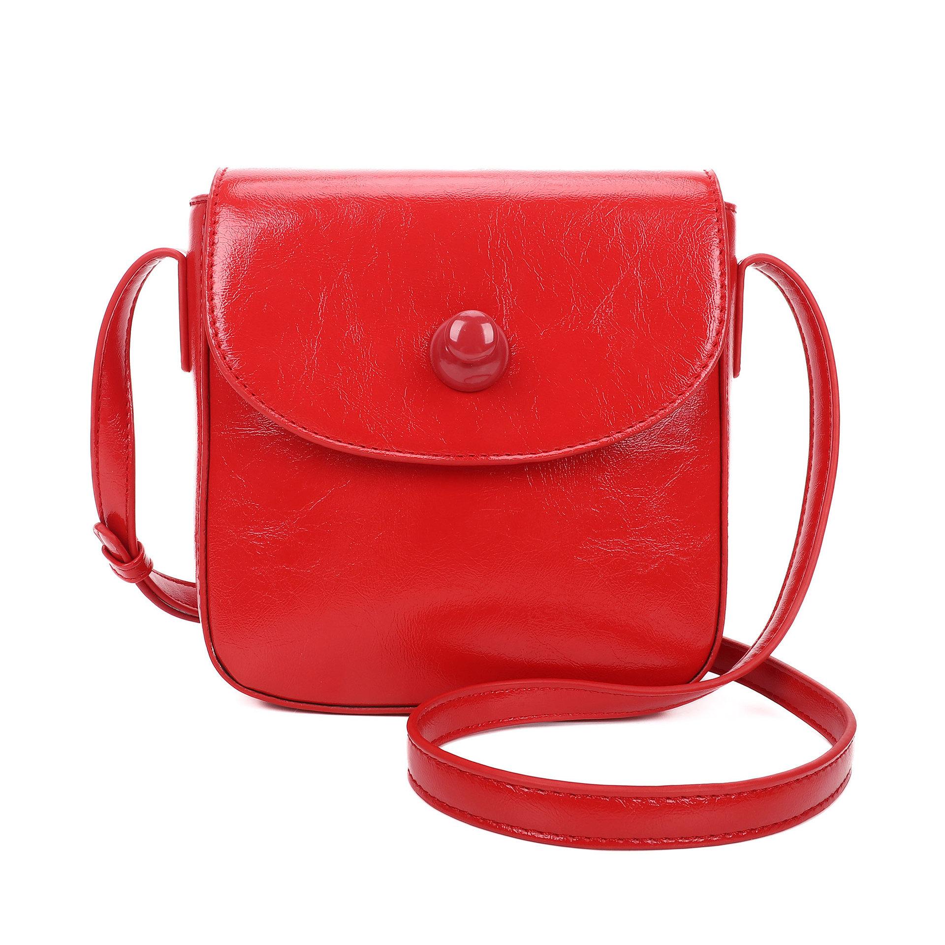 

Red Wine Record Small Bag for Women Korean Version Versatile Retro Saddle Bag High-Quality