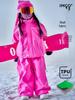 IMGO Kids' Rose Red Motorcycle Snowsuit: Girls' Windproof Waterproof Ski Jacket & Pants Set