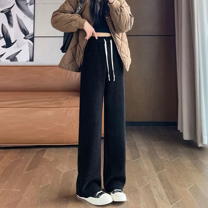 

Women s High-Waist Casual Slim Sweatpants: Plush Wide-Leg & Narrow-Leg Options for Autumn/Winter. 2XL