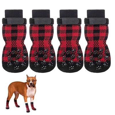 4 Stück/Set Haustier Rutschfeste Socken Warme Elastische Socken Für Kleine Große Hunde Katzen Socken Haustierschuhe Zubehör Hunde Katzen Socken Pfotenschutz