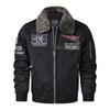 Mens Winter Warm Flight Jacket With Removable Faux Fur Collar Windproof Waterproof Nylon Outerwear Casual Outdoor Wear