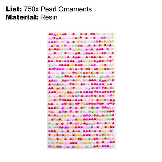 750Pcs Imitation Pearl Sticker Exquisite DIY Body Art Self Adhesive Eyes Face Temporary Tattoo Phone Nail Decoration 3D Sticker Girl Gift