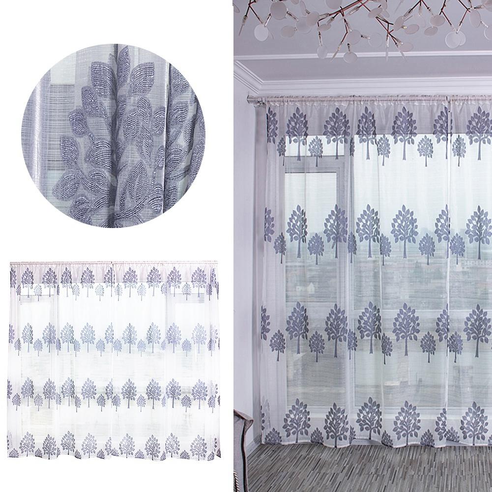 TreE  shape Anti mosquito Super Soft Sheer Voile Drape Window Curtains Livling Room Decor