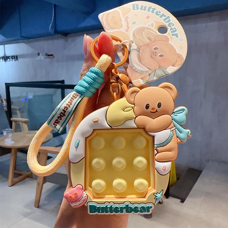Chaveiro Fofo de Urso Trompete - Pingente de Presente Criativo para Casais
