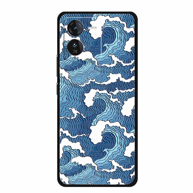 3D Emboss Case For Vivo iQOO Z9 x Phone Case Shockproof Black Silicone Soft Back Cover For Vivo iQOO Z9x Y37 Pro Case Z 9 x Capa