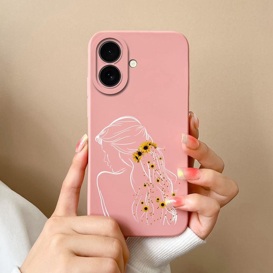 Aesthetic Phone Cover For Apple iPhone 16 Pro 16plus 16promax Fashion Cool Girl Boy Soft Liquid Silicone High Quality Super Shockproof For iPhone Capa