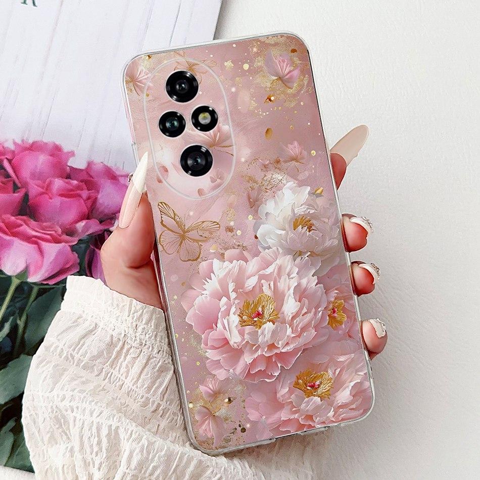 For Honor 200 Pro Honor200 Elegant Floral Butterfly Phone Case For Honor 200 200Pro Soft Silicone TPU Cases