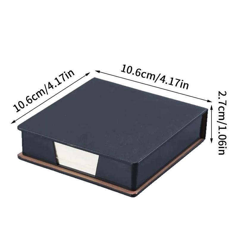 Sticky Note Box With Notepads Pu Leather Memo Pad Dispenser Desktop Supplies For Students Office Worker