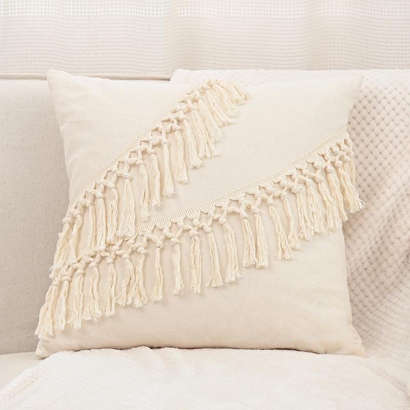 

Богемная стеганая наволочка для поясничной подушки - Винтажная однотонная подушка для спинки дивана. 45x45cm Pillowcase