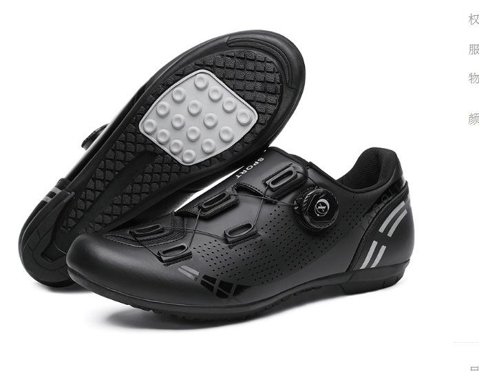 New cycling shoes with locks Double buckle lock shoes Men's and women's road cycling power shoes Hard sole Mountain cycling Rubber sole