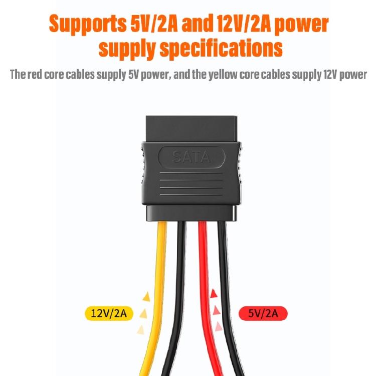 to IDE Power Cable 4 Pin to 15 Pin Power Cable 15 Pin Male to Female Cable Y-Cable Adapter