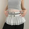 Women Punk Gothic Thin Belt Pu Leather Metal Pin Buckle Skinny Waistband Kpop Girl Jeans Pants Long Decorative Straps Girdle