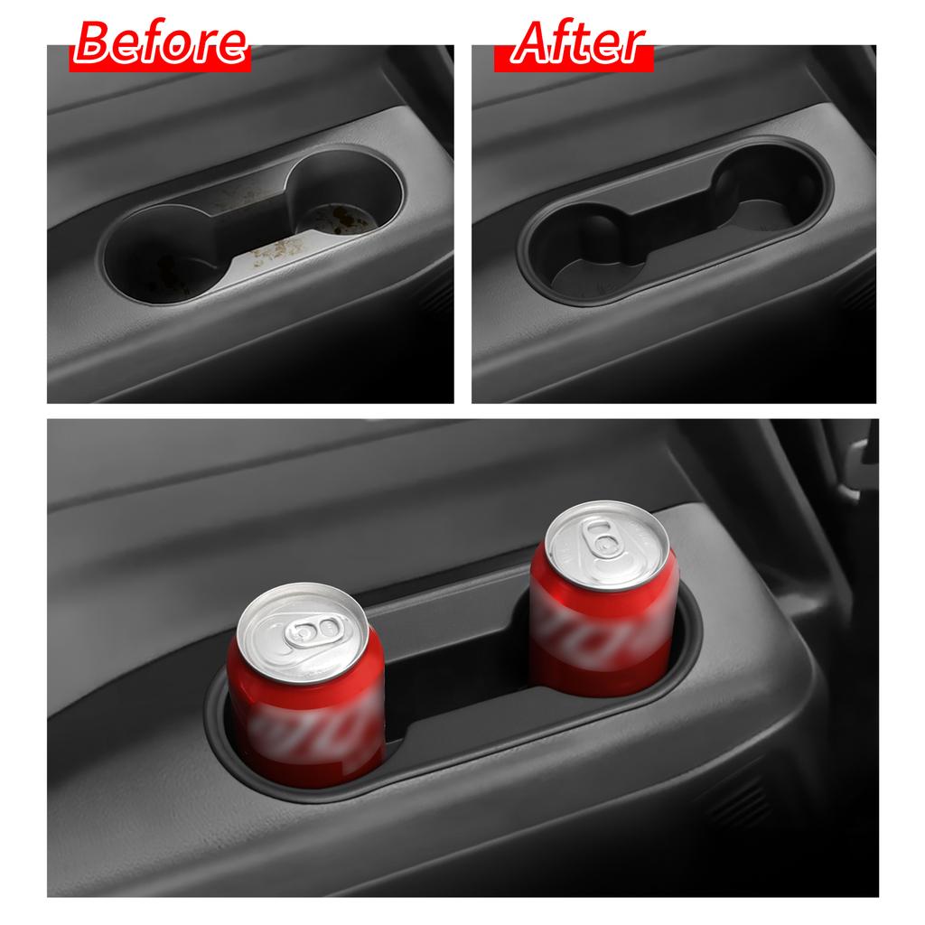 For Mazda CX-80 CX80 Third Row Cup Holder Storage Tray Shock-Absorbing Cup Box TPE Tidying 2PCS