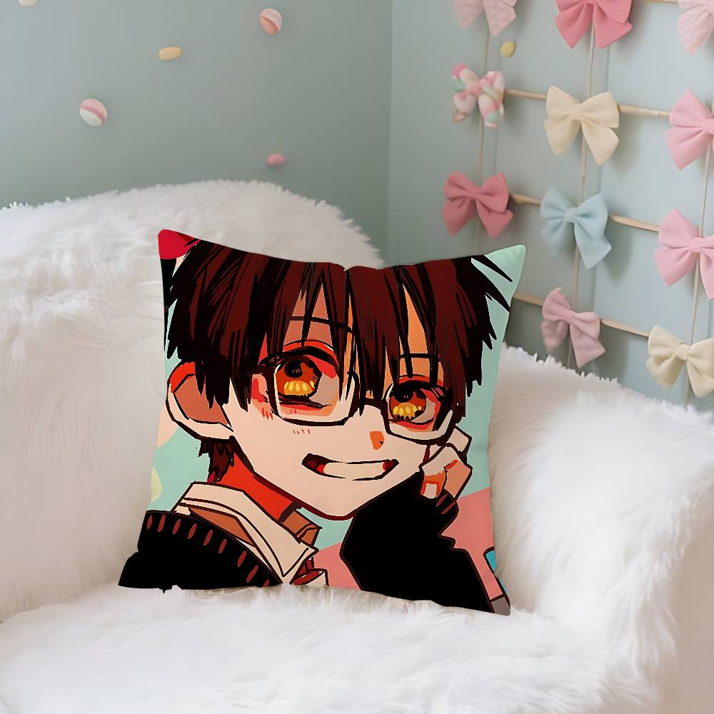 Cute H-Hanako-Kuns Kawaii Case Plush Fabric Soft Pillowcase Double Sided Print Cushion Cover Household Gifts