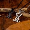 Badge Seal Pendant Men's Titanium Steel Triangle Geometric Necklace