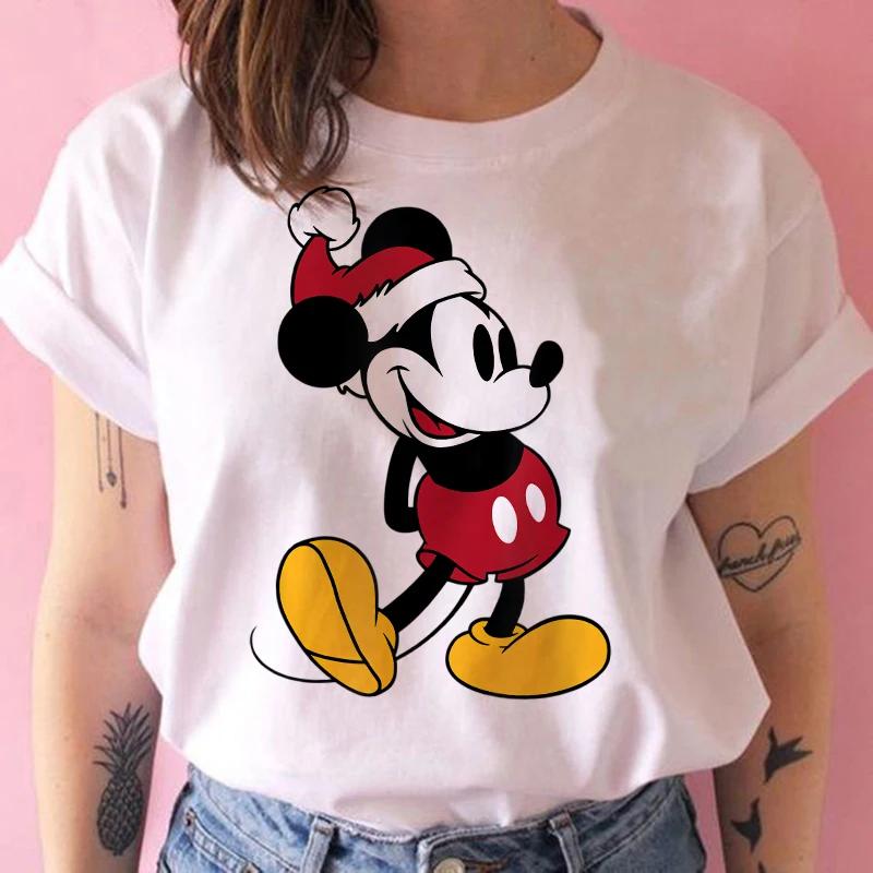 Disney Funny Mickey Tshirt Minnie Mouse Cartoon T-shirt Printing Women Tshirt Female Clothes Kawaii Summer Girls Clothing