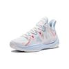 Anta Kids Fabric Comfortable Shock Absorbing Wear Resistant Mid Top Basketball Shoes Kids Basketball Shoes White Blue 312411110-5