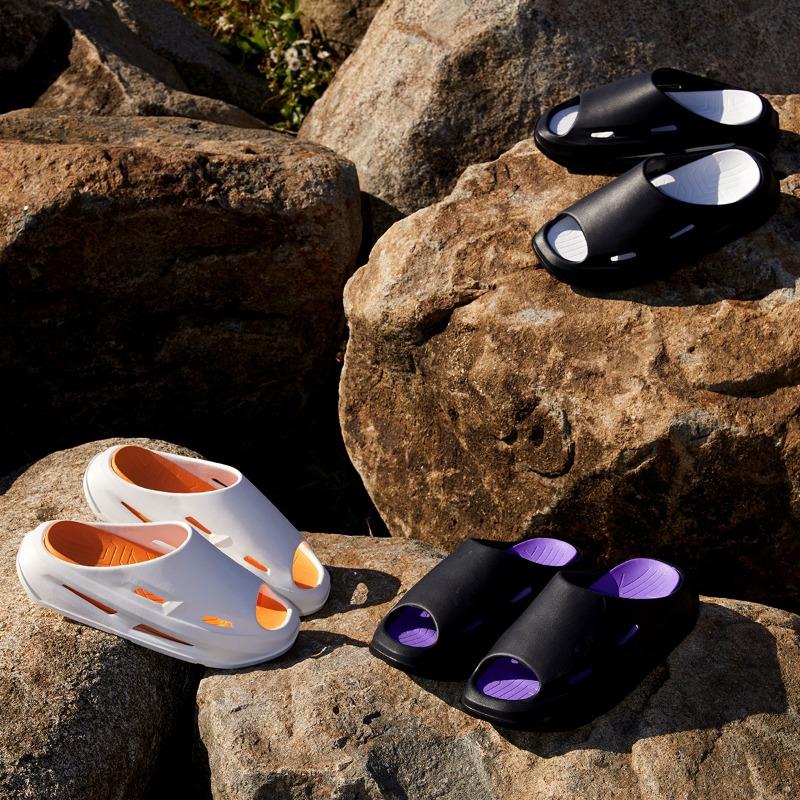 Sports slippers men's summer new indoor home wear beach shoes one-word non-slip cool slippers